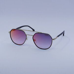 CARRERA 303/S 02M2 YB Sunglasses Black/Gold Aviator Frame, Blue Red Lenses